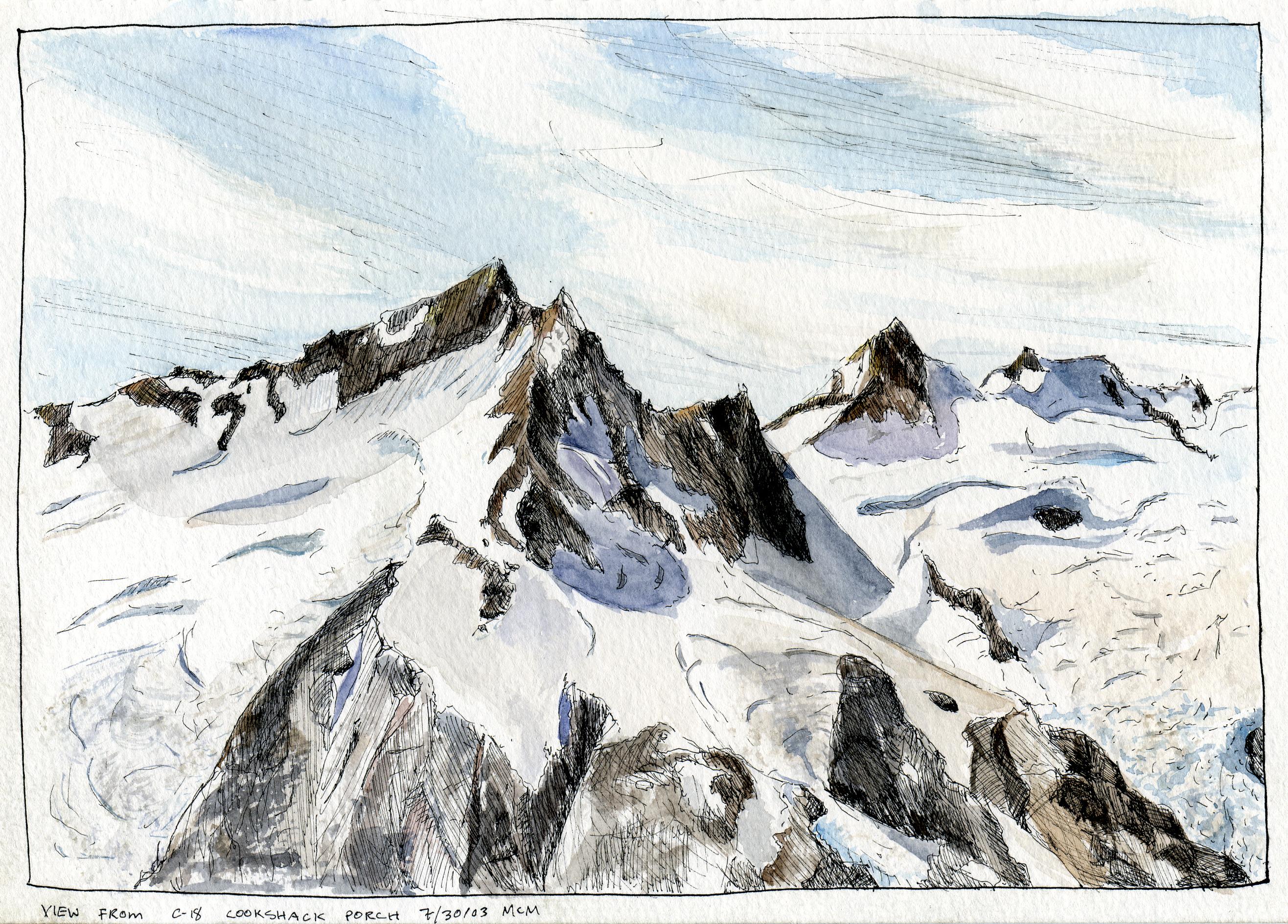 View from Cookshack Porch, Camp 18