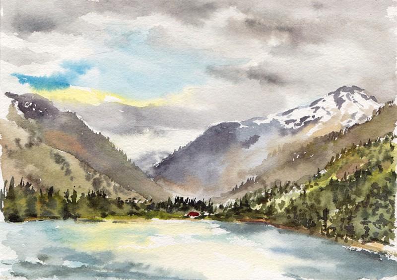 Upvalley, Stehekin, WA, 7&Prime; x 5&Prime; field sketch
