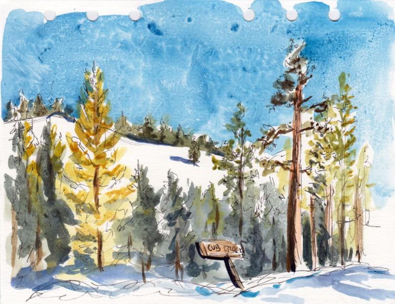First sketch and my paints were freezing