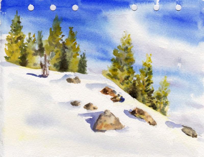 Sled hill- we avoided the rocks!