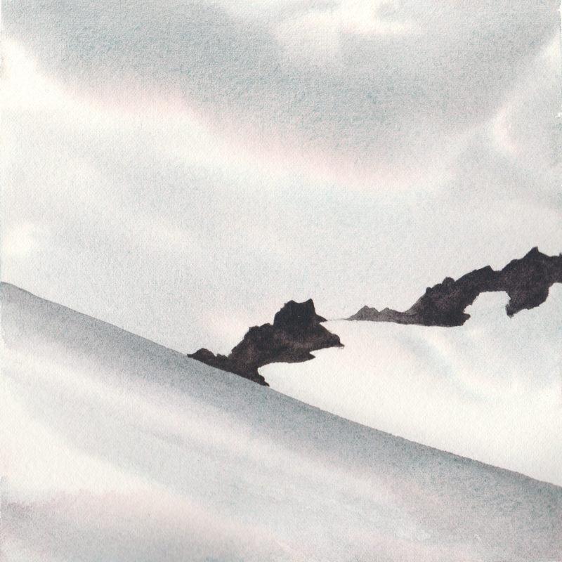 Stratus, 5.5" x 5.5" watercolor