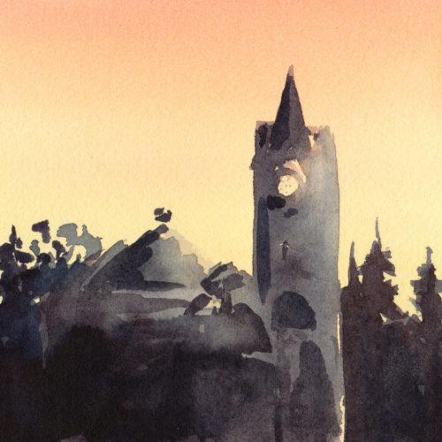 Port Townsend Courthouse, 5&Prime; x 5&Prime; watercolor