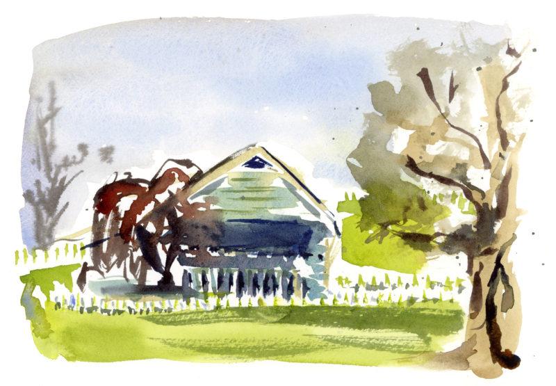 Port Gamble, 6″ x 8″ watercolor sketch