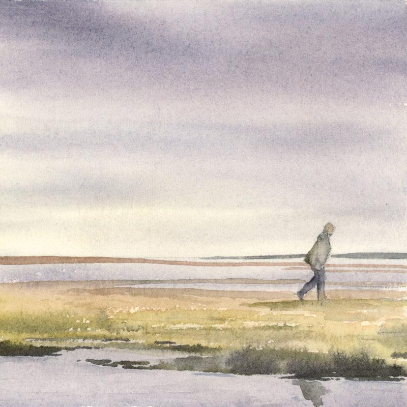 George Divoky, 5&Prime; x 5&Prime; watercolor