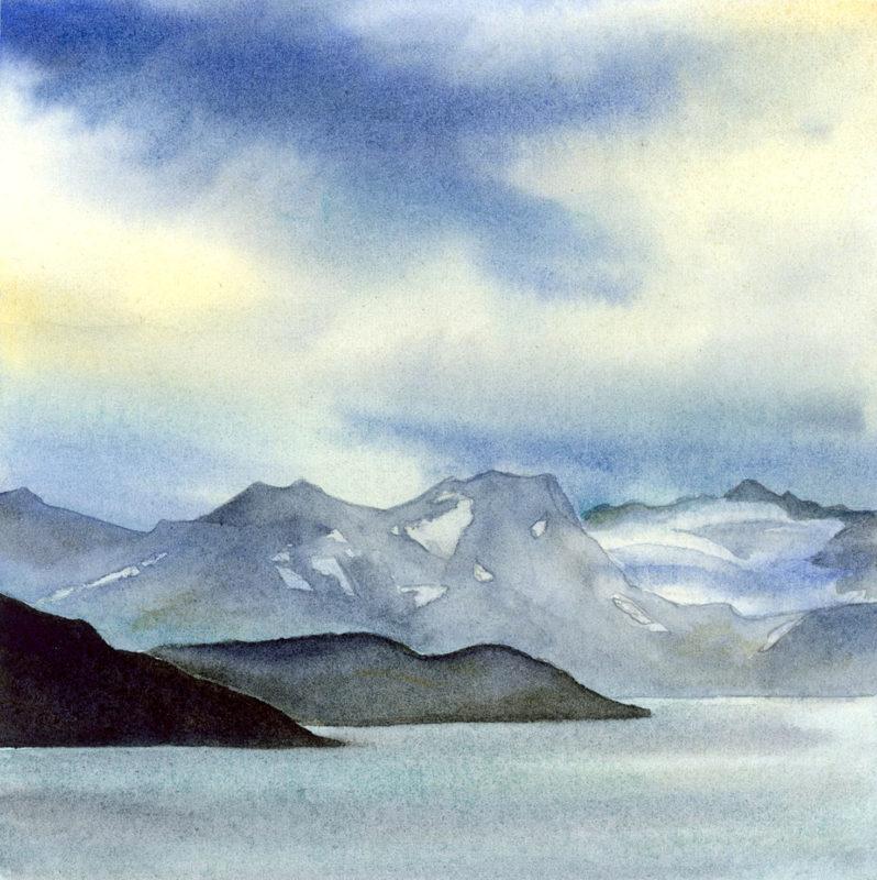 Singa Sea Study, 5&Prime; x 5&Prime; field watercolor