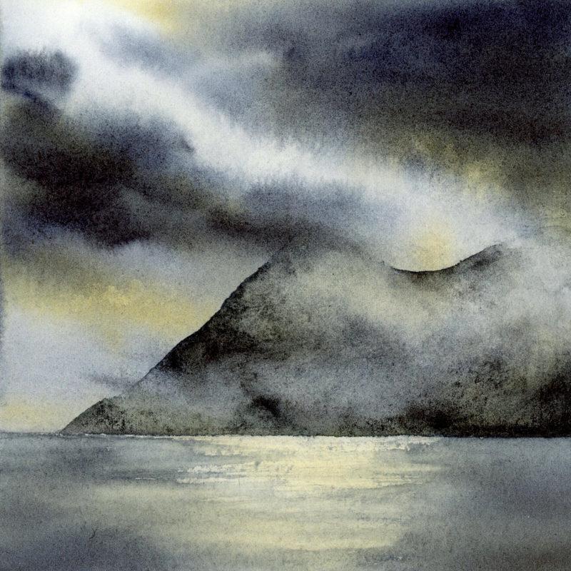 View from Singla, 5&Prime; x 5&Prime; field watercolor