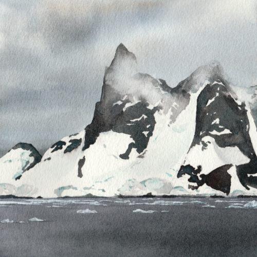 South Georgia, 5&Prime; x 5&Prime; watercolor