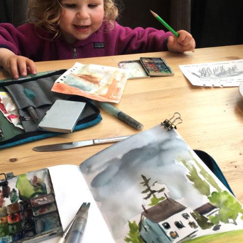 Sketch date with my daughter