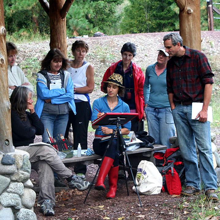 Teaching Watercolor in Mazama, WA