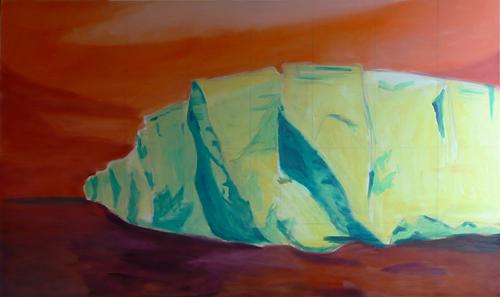 Underpainting for the "Big Berg" on a 60" x 36" canvas