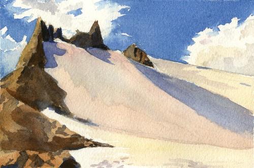 Portals, Mt. Baker, 6" x 4" watercolor study