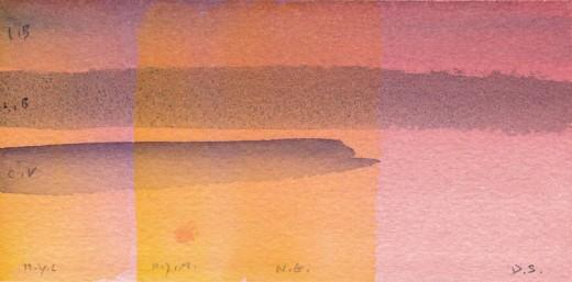 C.V.= Carbizole Violet, H.Y.L= Hansa Yellow Light, H.Y.M.= Hansa Yellow Medium