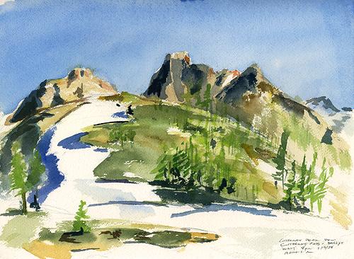 Cutthroat Ridge Sketch- the wind was blowing and the mosquitoes were vicious!
