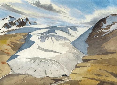 Castle Glacier, view from Lightning Knob, 12" x 9" 