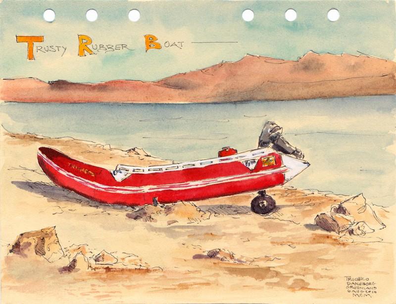 Trusty Rubber Boat, 5&Prime; x 7&Prime; field sketch