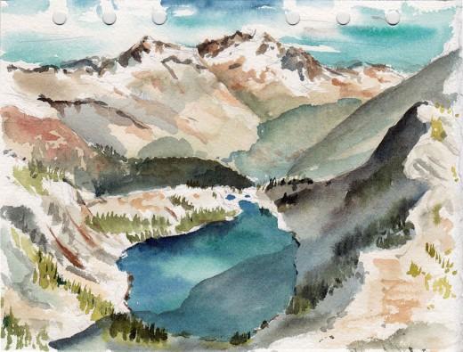 Looking down on Hidden Lake