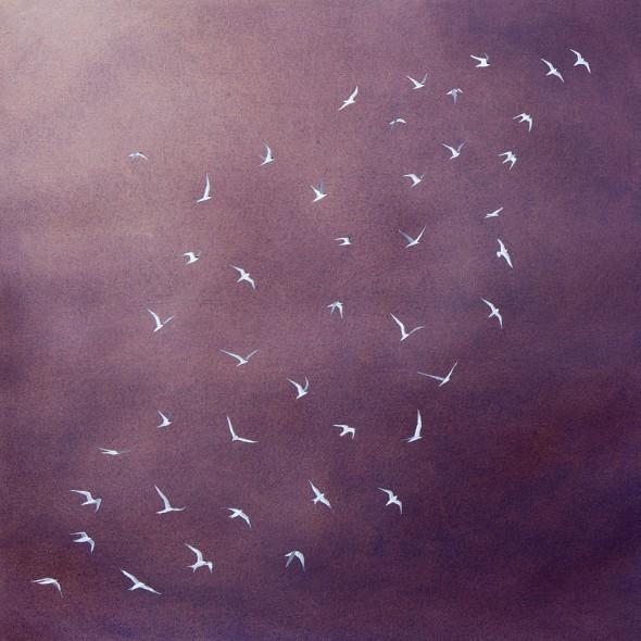 Following the Light: Dawn, 24" x 24" watercolor & gouache