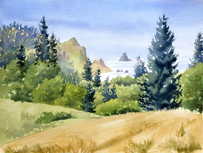 Meadow and View below Sitka Center by Molly Hashimoto