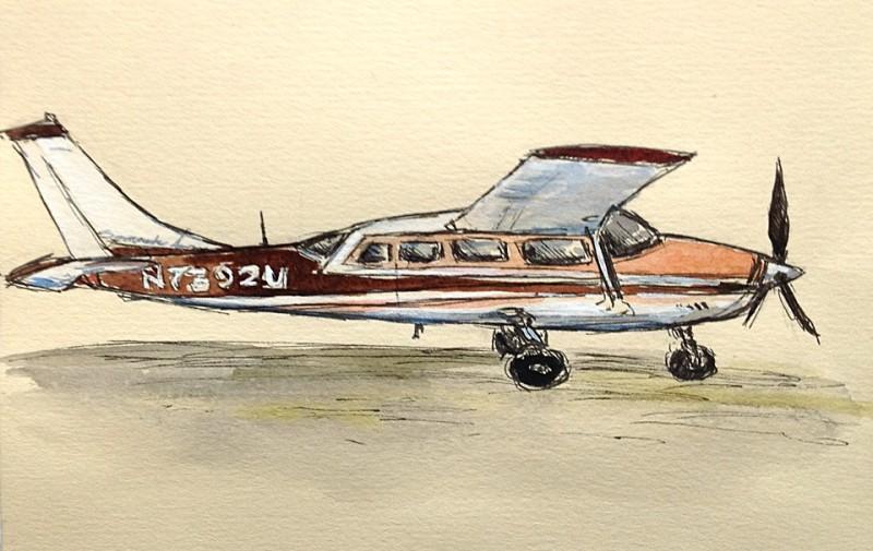 Cesna 207, 5&Prime; x 7&Prime; field sketch