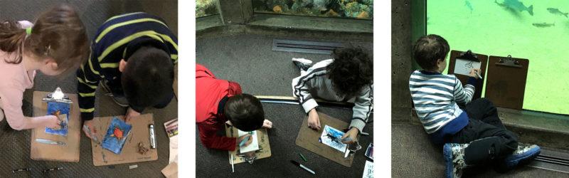Students sketching