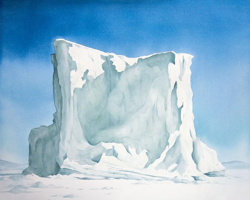 Frozen, Kullorsuaq Berg, 18" x 24" watercolor