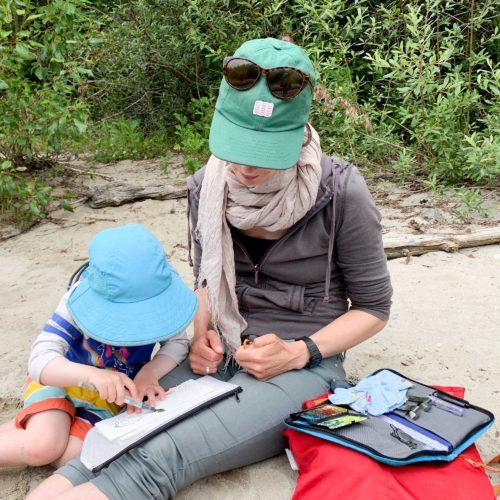 Sketching with Stella, photo by Susan Dorsch