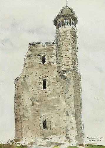 Mohonk Skytop Tower, 5&Prime; x 7&Prime; field sketch