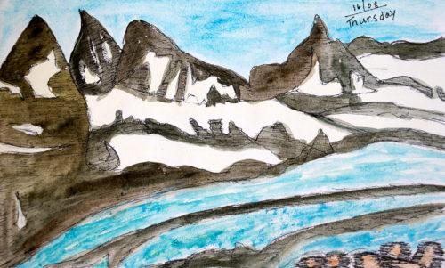 Bear Glacier, sketch by Neeta Kumari
