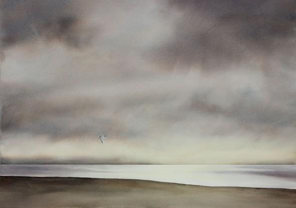 On Wing, 20" x 30" watercolor 2011