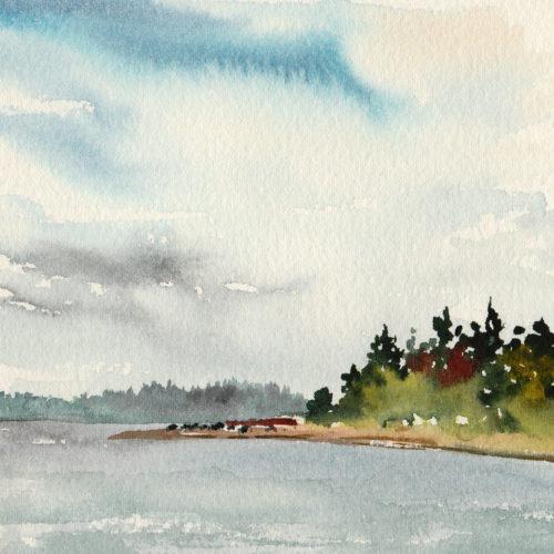Point Hudson, 5&Prime; x 5&Prime; watercolor on Arches cold press