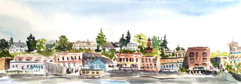 Port Townsend, 5.5&Prime; x 15&Prime; watercolor on hot press Arches