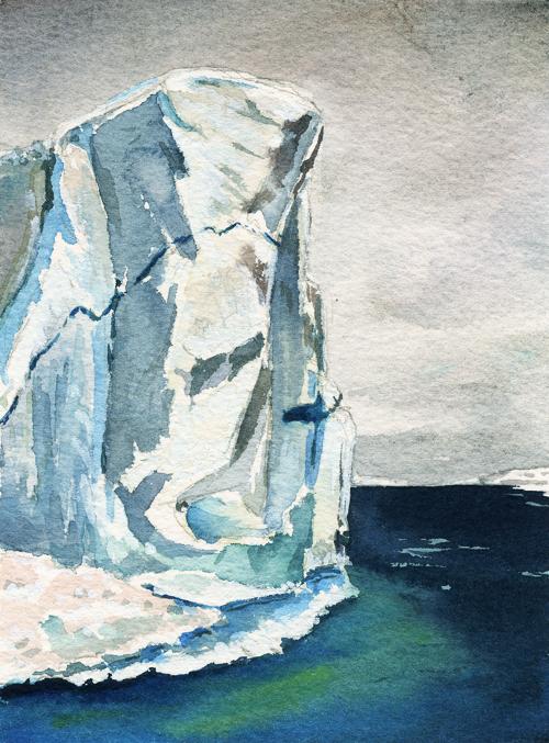 Painting of the day: Neko Harbor, Antarctica, 5" x 7" watercolor