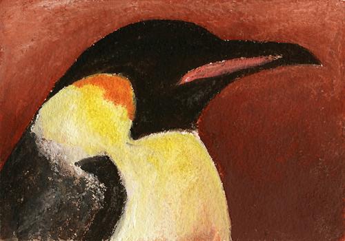 Emperor Penguin, 7" x 5" mixed media
