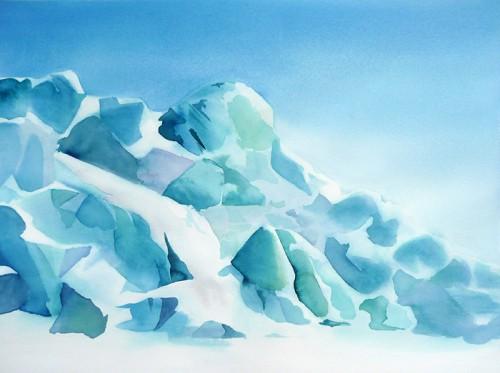 Icefall, watercolor, 22.5" x 16.5" 