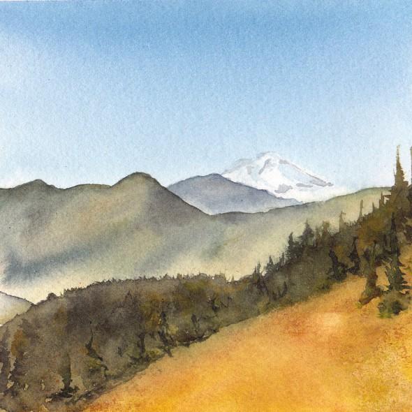5" x 5" #1: Fall Colors, Hidden Lake Lookout Trail