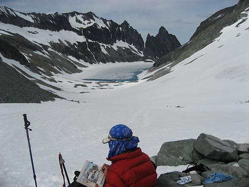 Artist at Work, Silver Glacier, June 25, 2008 (photo credit: Steve Dorsch)