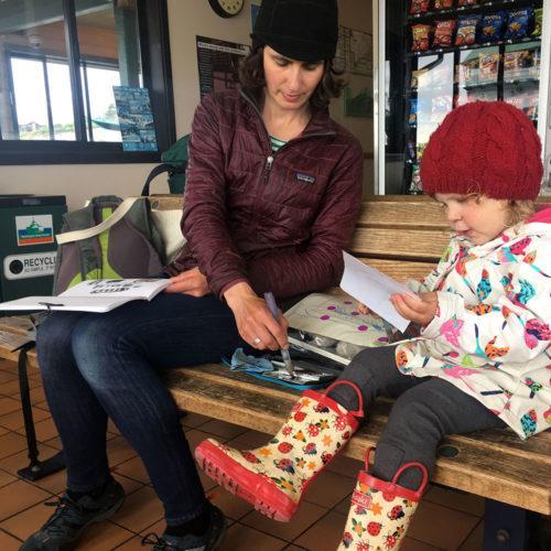 Ferry terminal sketching with my enthusiastic art buddy