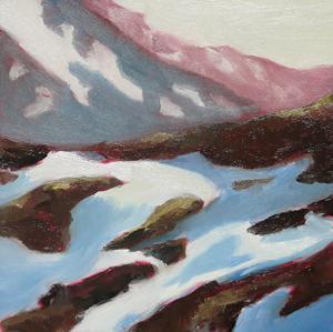 Snow Field Study, Mt. Baker. 6" x 6" oil on board