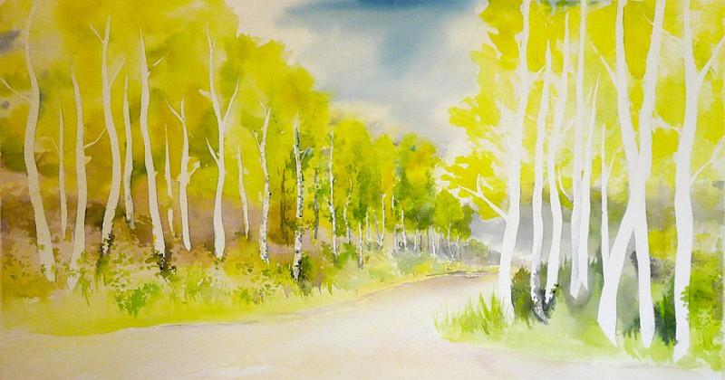 Adding foliage, starting in the background