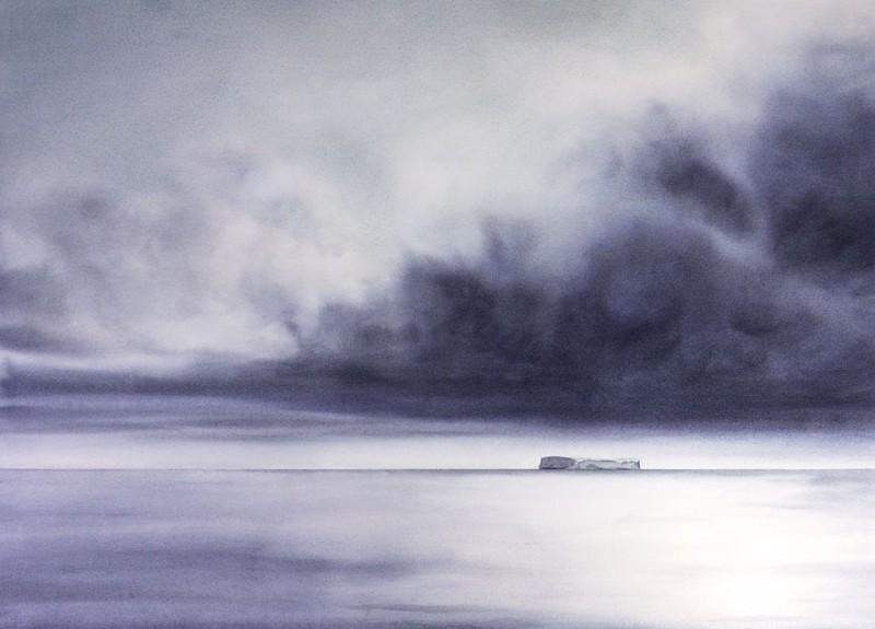 Storm Front, 30&Prime; x 22&Prime; watercolor, 2011.