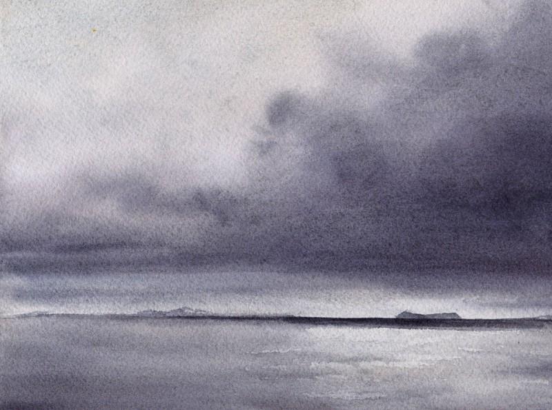 Storm Front Study, 7&Prime; x 6&Prime; watercolor