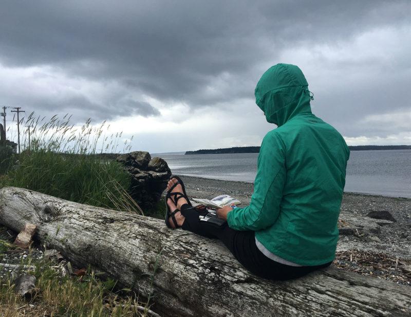 Sketching in between rain squalls