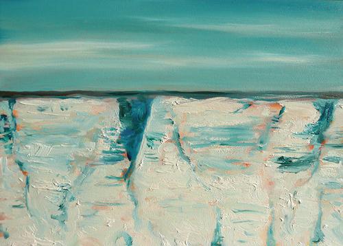 Berg Edge study, 7" x 5" oil on board (on an orange underpainting)
