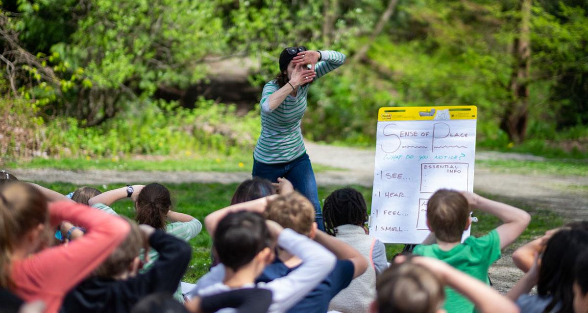 Making viewfinders, photo by University Child Development School