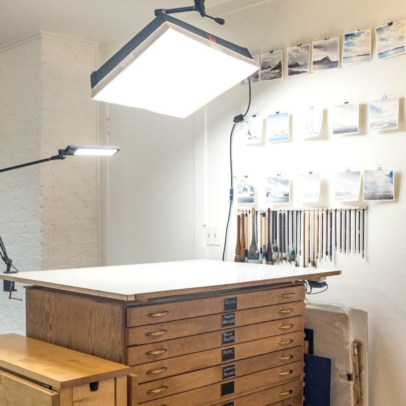 Drafting table with folding table